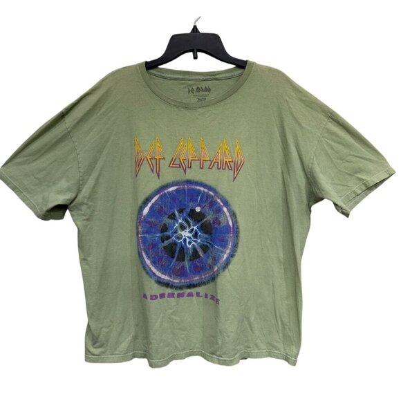 Def Leppard Adrenalize Green T-Shirt Size XL  100% Cotton  Short Sleeve - Picture 1 of 6